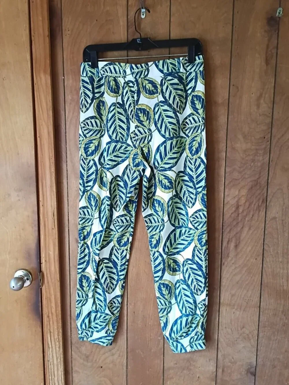 Rachel Roy Womens 2 Piece Leaf Print Tank Top Pants Set Size L Stretch NWT